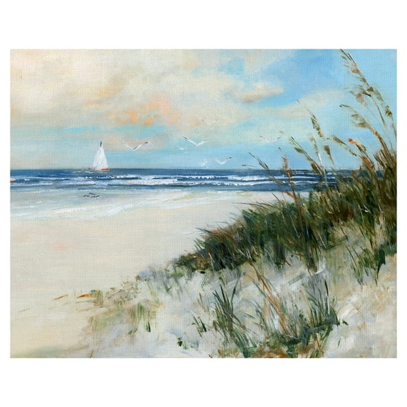Fine Art Canvas Oak Island Sunrise Beach Sail by Sally Swatland Canvas Art Print