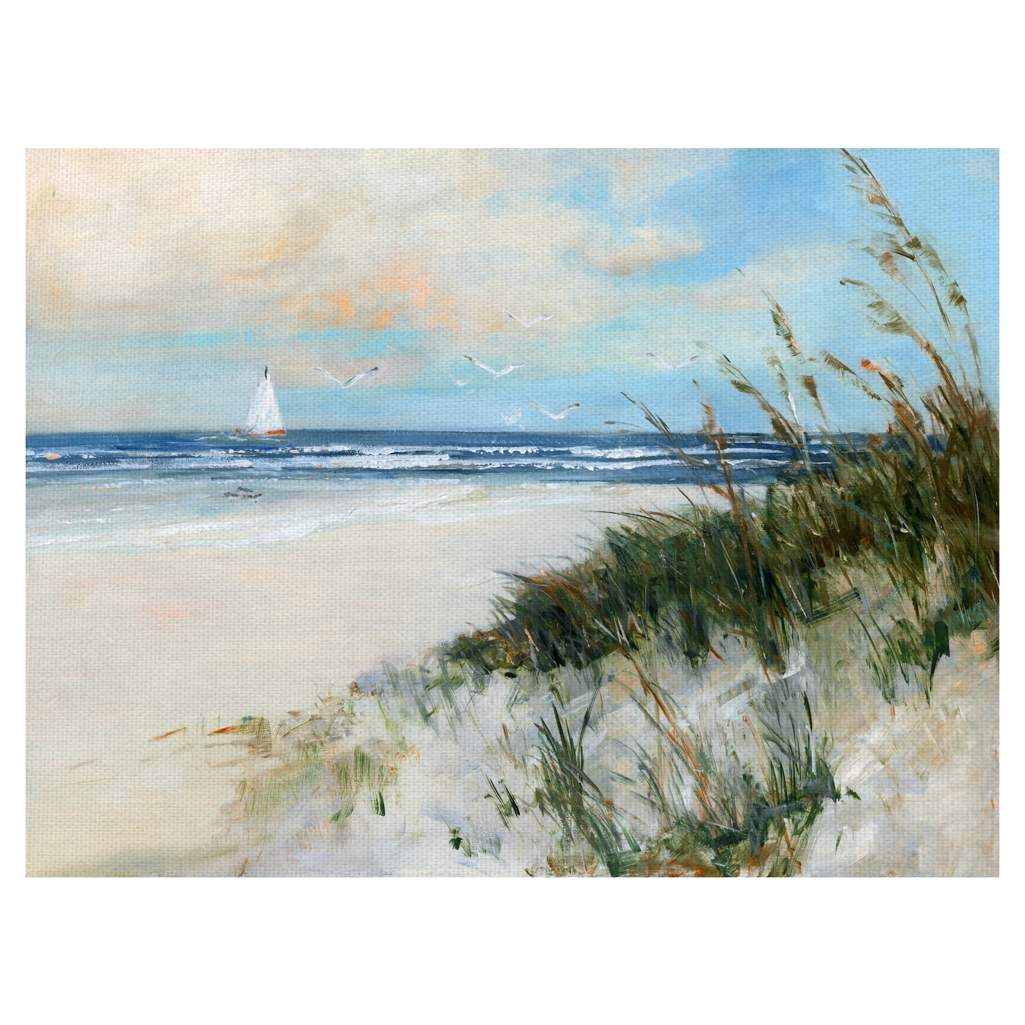 Fine Art Canvas Oak Island Sunrise Beach Sail by Sally Swatland Canvas Art Print