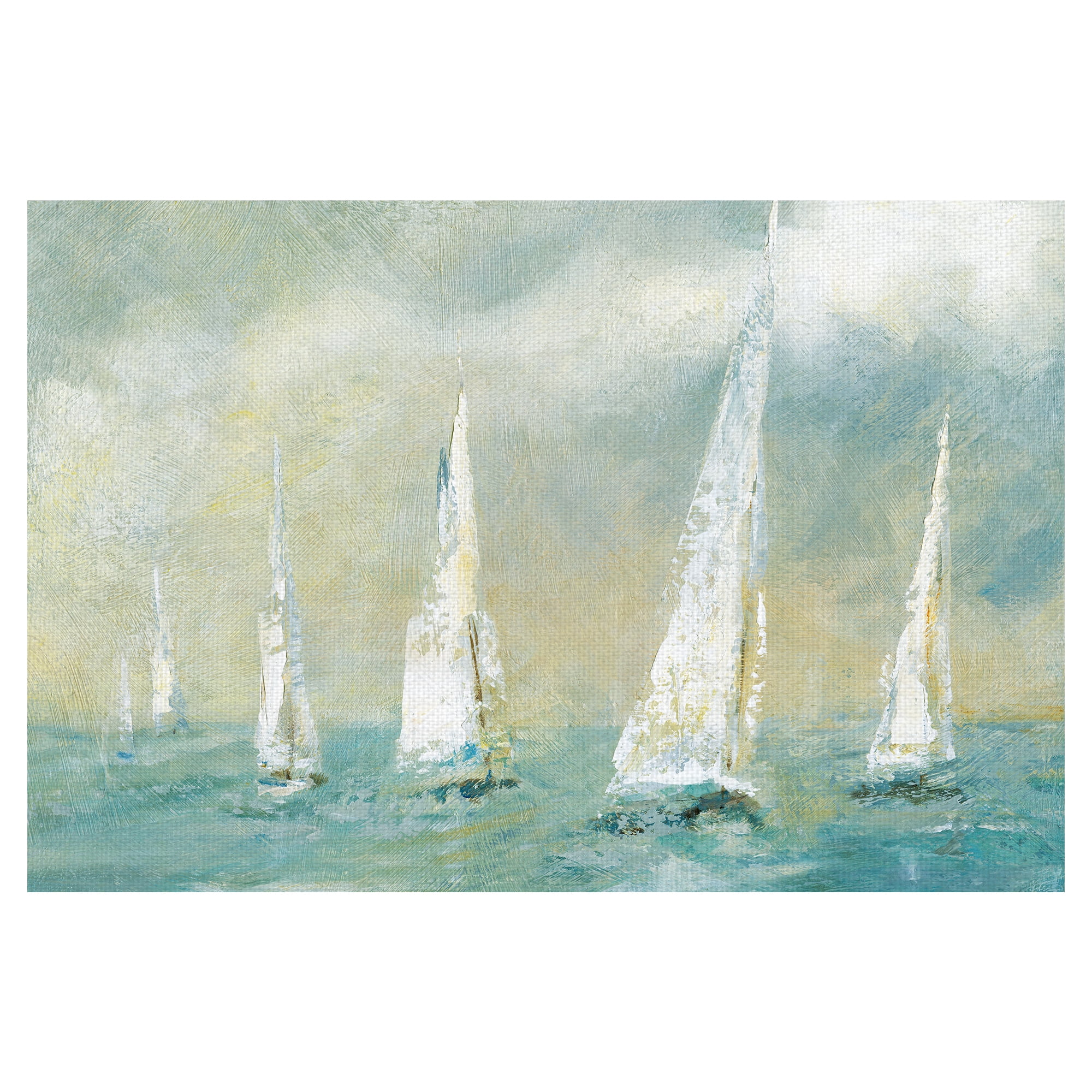 Fine Art Canvas Ocean Breeze Sailboats by Carol Robinson Canvas Art Print