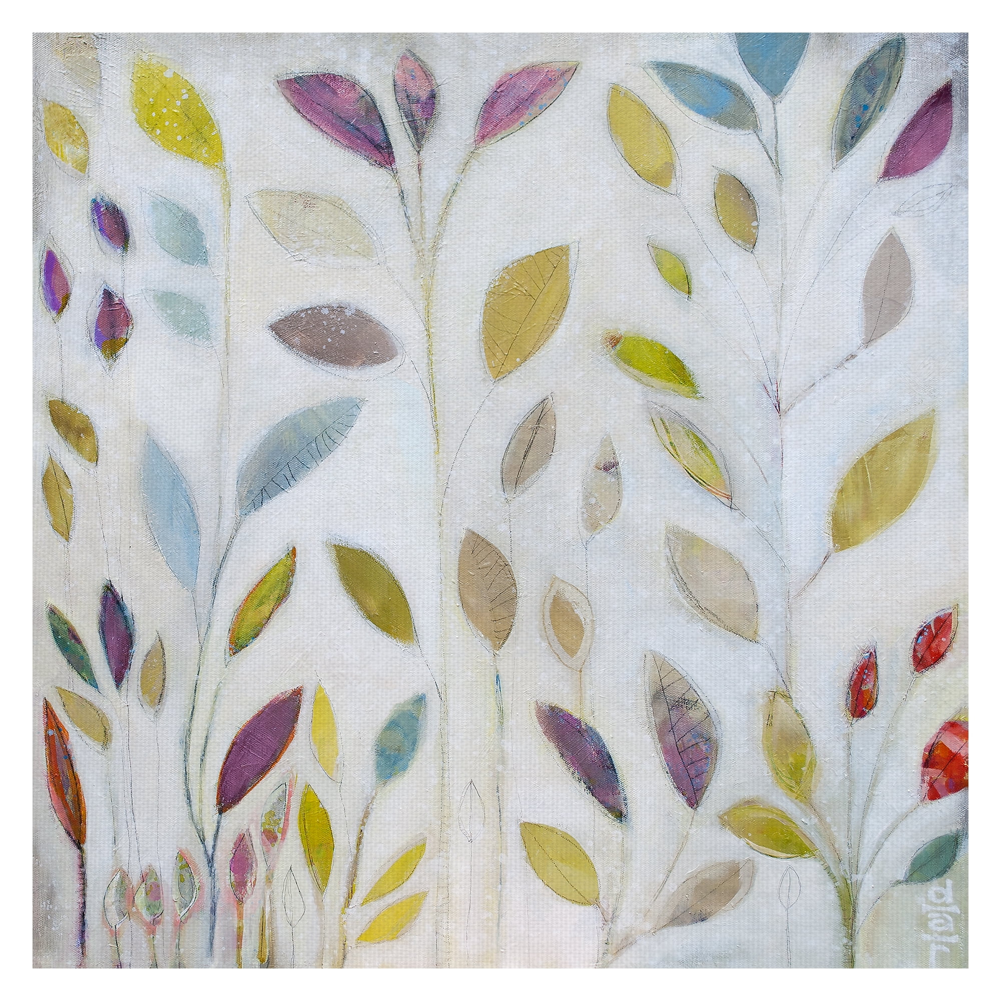 Fine Art Canvas Once III Colorful Leaves by Dar James Canvas Art Print
