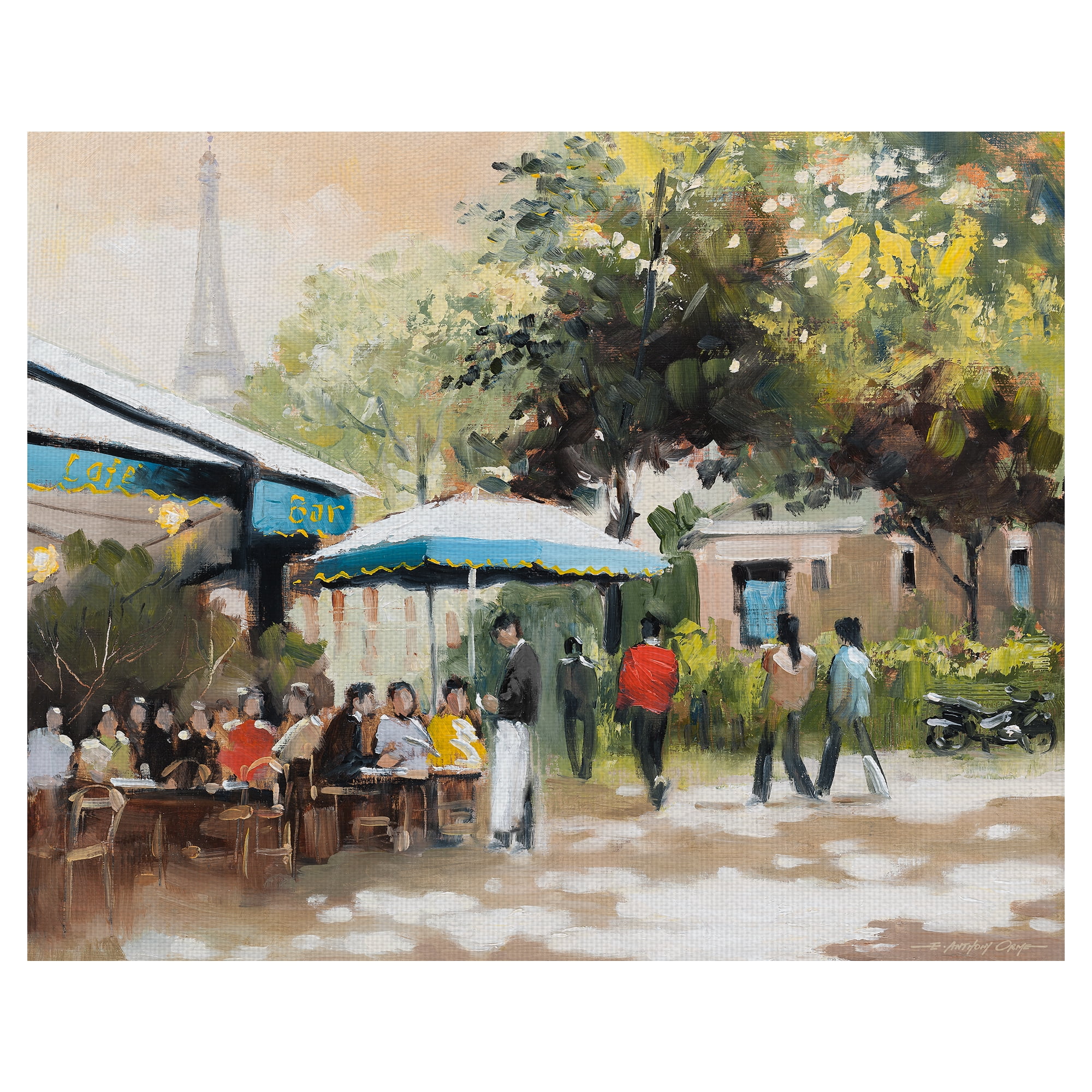Fine Art Canvas Paris Teal I Cafe by E. Anthony Orme Canvas Art Print