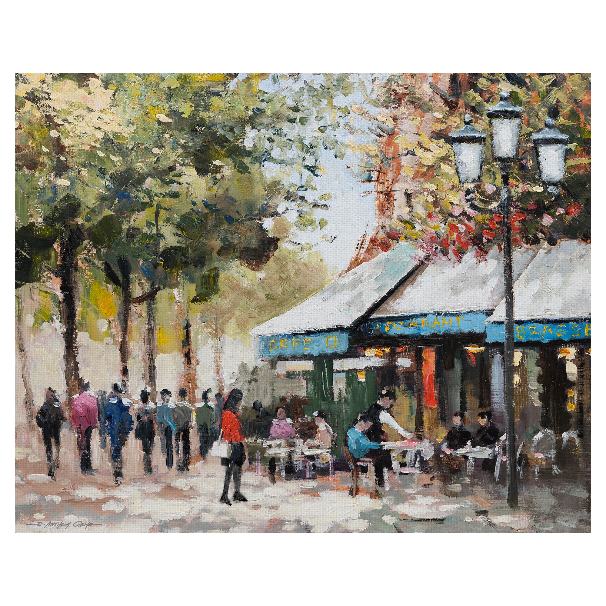 Fine Art Canvas Paris Teal II Cafe by E. Anthony Orme Canvas Art Print