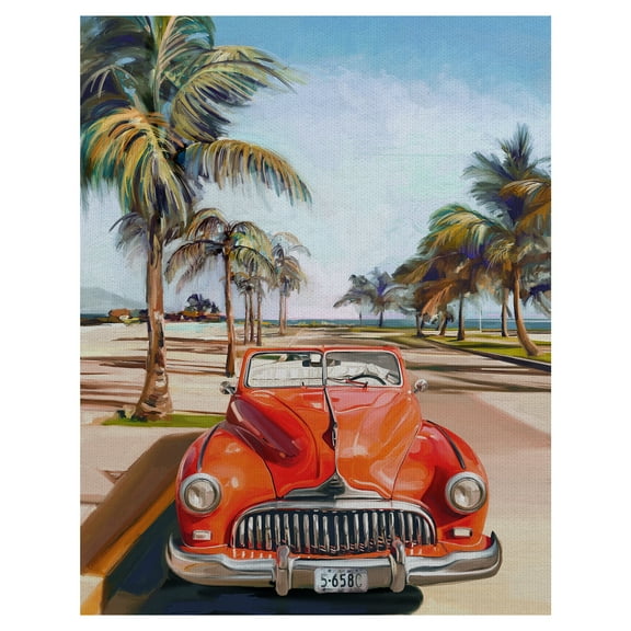 Fine Art Canvas Retro Beach Day I by Studio Arts Canvas Art Print