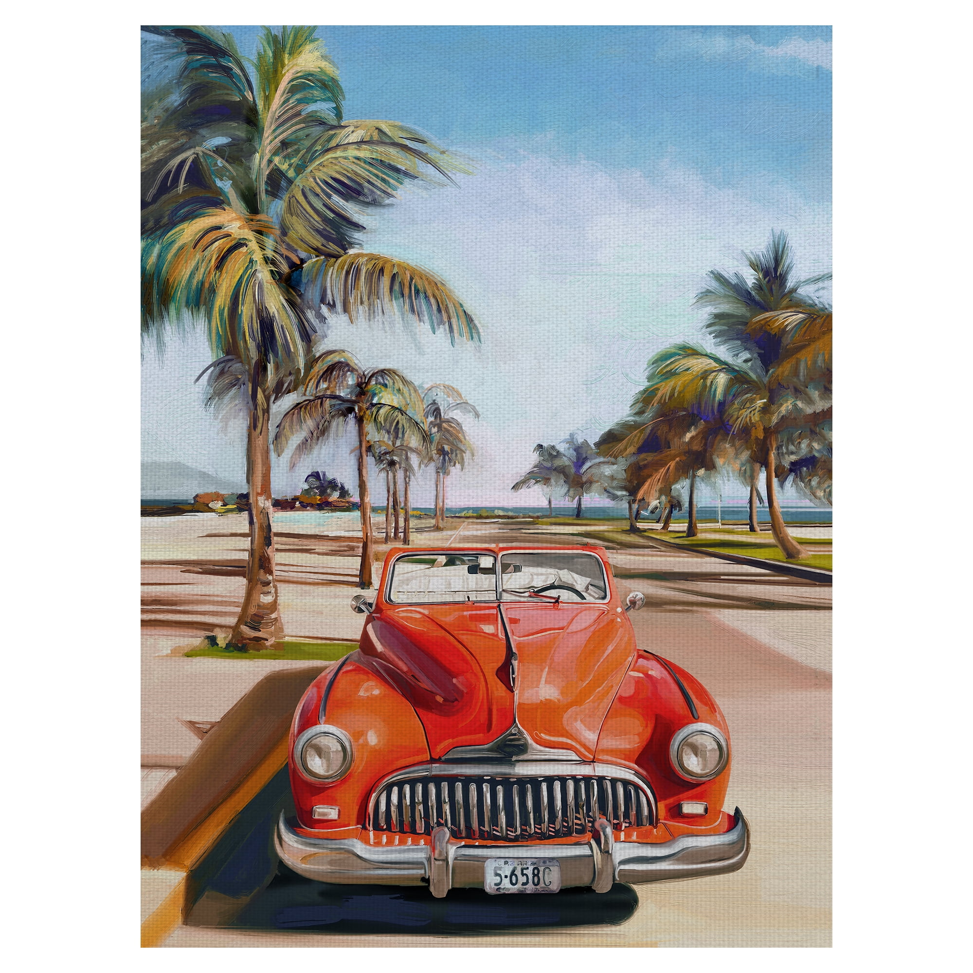 Fine Art Canvas Retro Beach Day I by Studio Arts Canvas Art Print