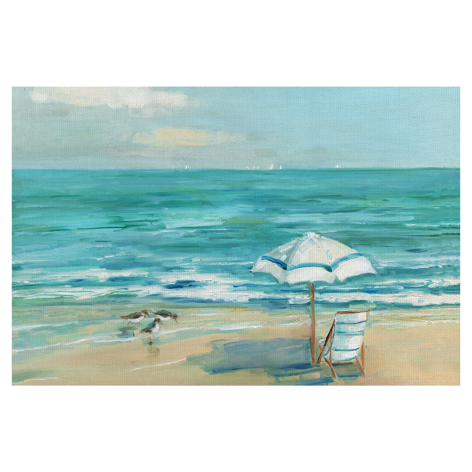 Simply Summer Beach View Turquoise Canvas Wall Art