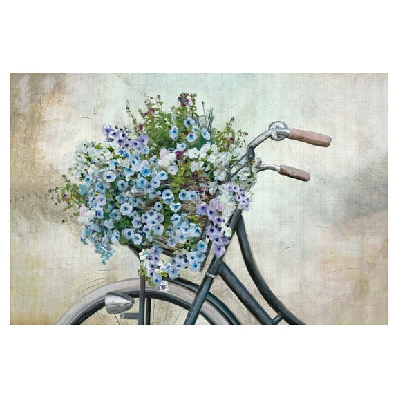 Fine Art Canvas Sweet Ride Bicycle Bouquet by Studio Arts Canvas Art Print