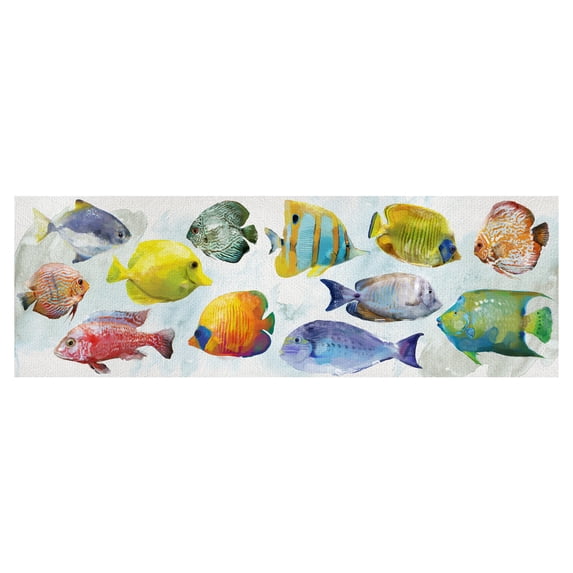 Fine Art Canvas Tropical Swim Fish Assortment by Studio Arts Canvas Art Print