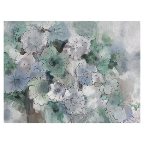 Fine Art Canvas Zinnia Dream Blues by Studio Arts Canvas Art Print