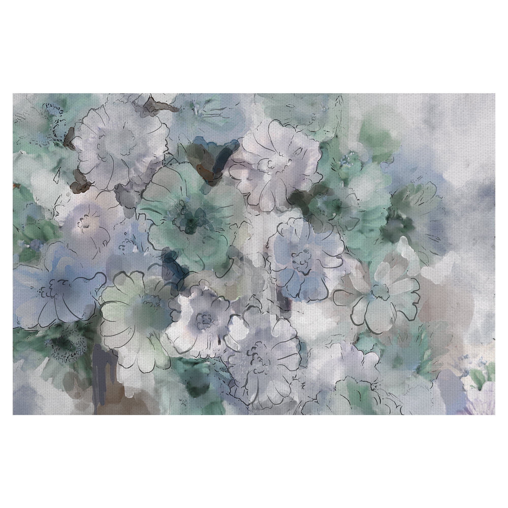 Fine Art Canvas Zinnia Dream Blues by Studio Arts Canvas Art Print
