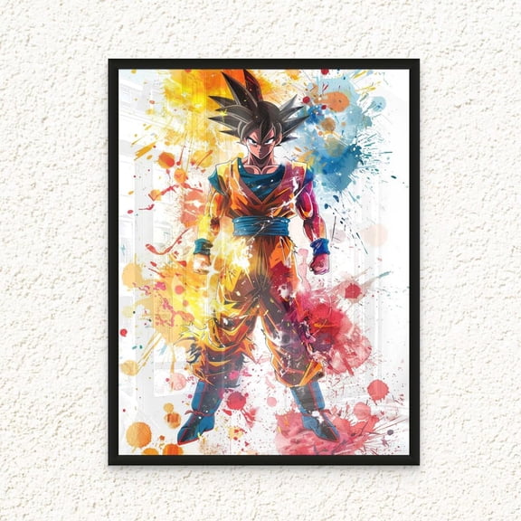 Fine Art Goku Super Saiyan Canvas Wall Art Dragon Ball Z Character Anime Portrait Print Wall Dcor for Bedroom Boys' Room Living Room Office Gaming Room 12x16 inch Unframed