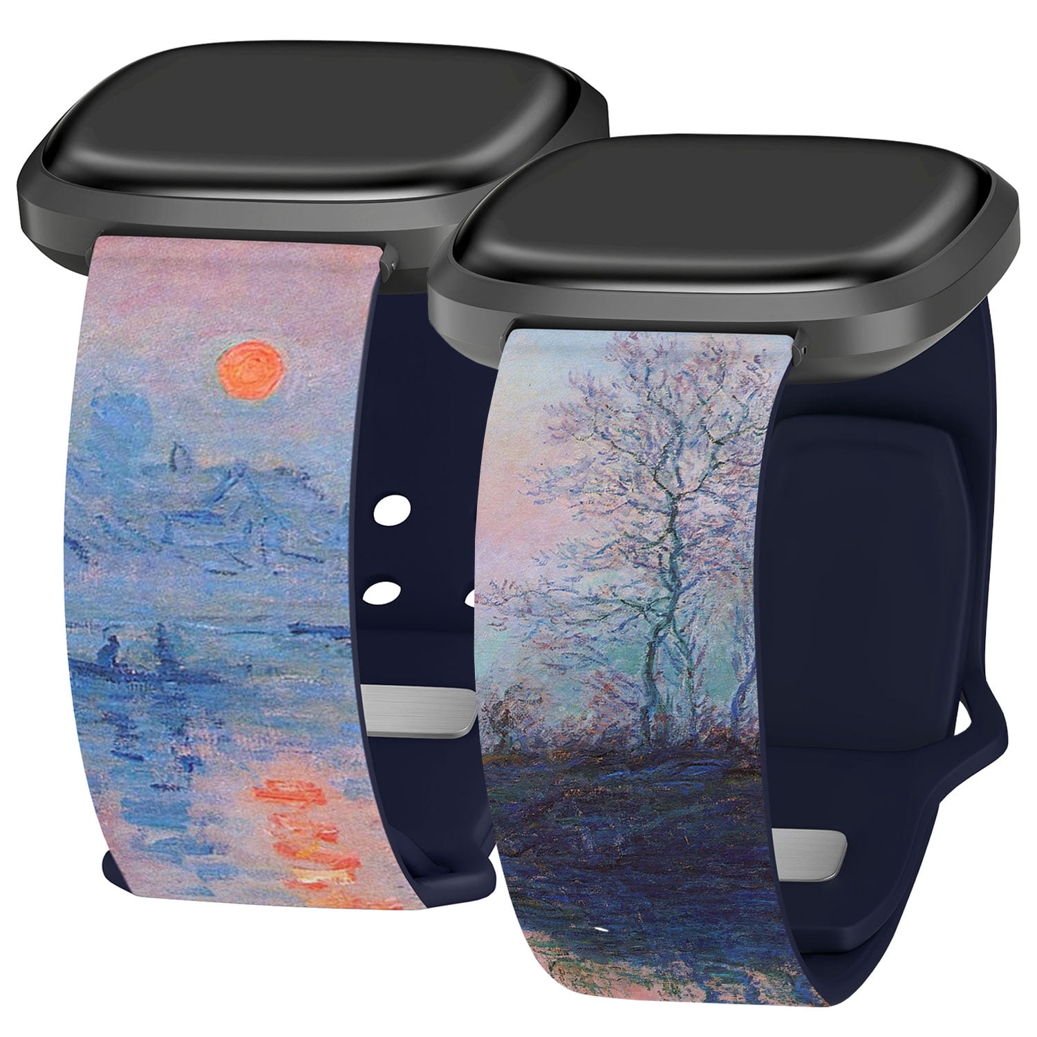 Fine Art HD Watch Band for FitBit Versa 3 & Sense (20mm Short Sunset on the Seine) by Affinity Bands