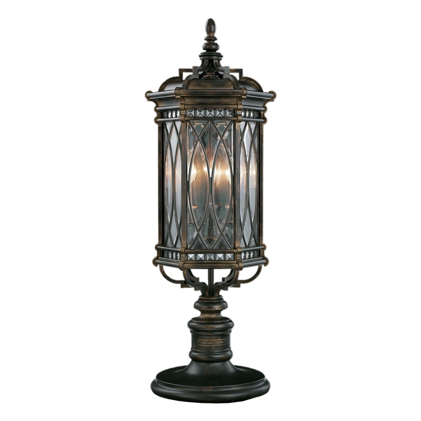 Warwickshire 32" Dark Wrought Iron Outdoor Pier Mount Light