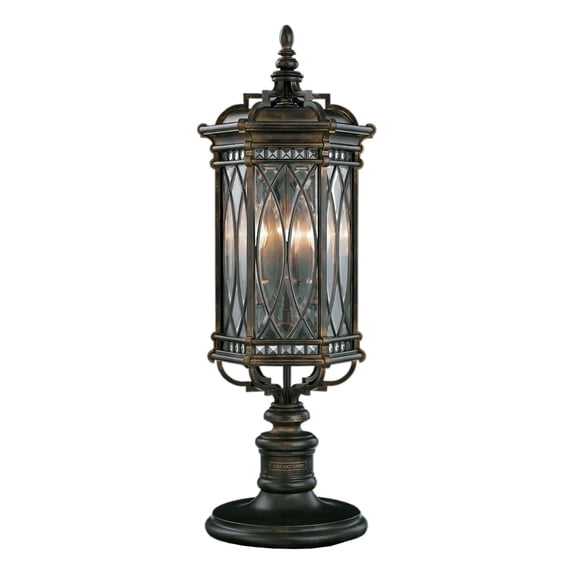 Fine Art Handcrafted Lighting 611283St Warwickshire Three-Light Post Light - Dark Wrought