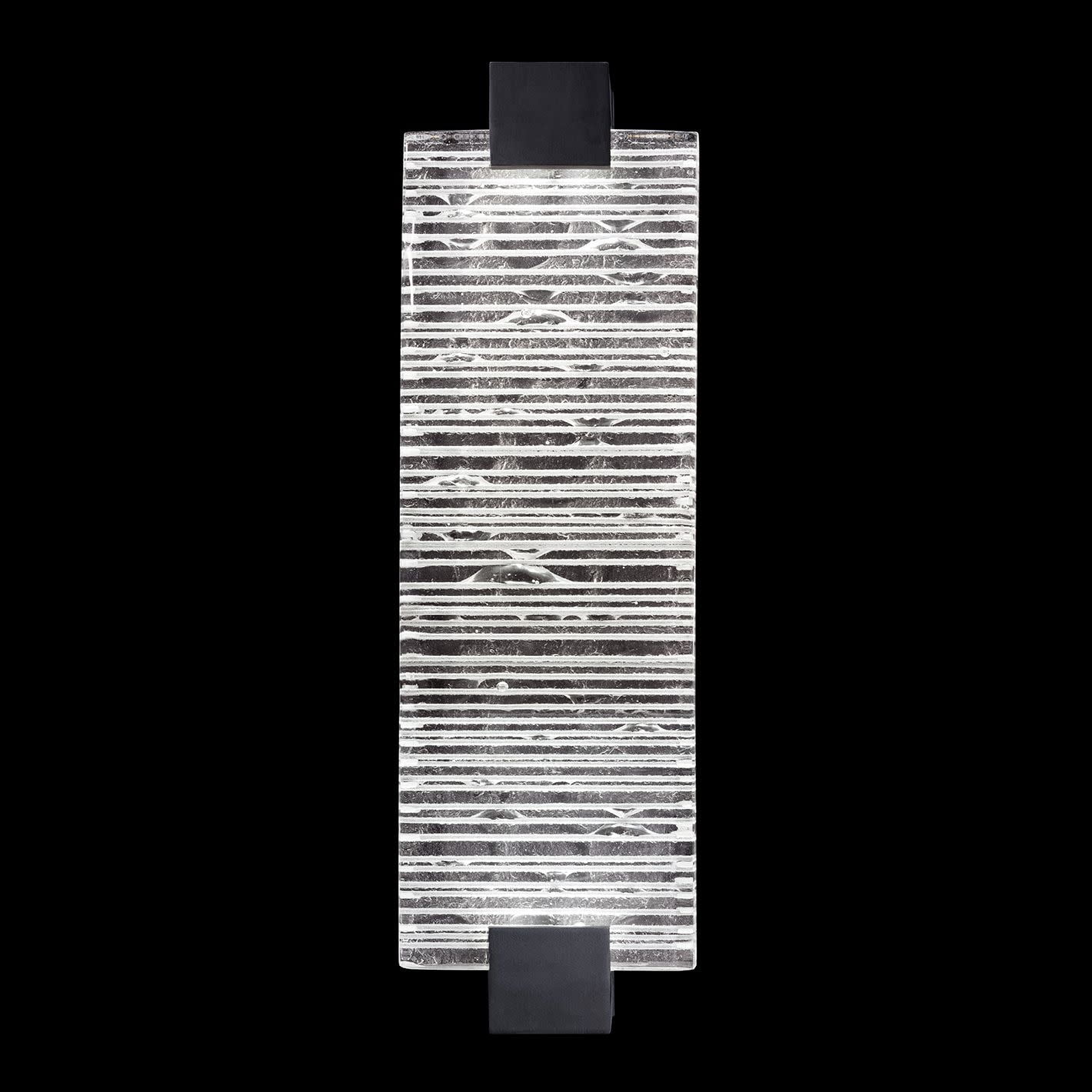 Zen Inspired Black Dimmable LED Wall Sconce with Studio Glass