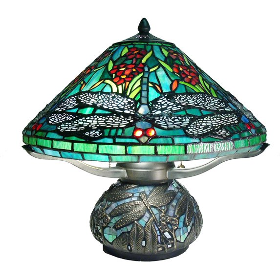 Fine Art Lighting Tiffany Dragonfly Table Lamp, Multicolor