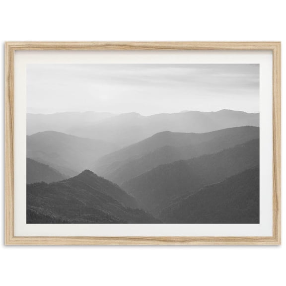Fine Art Mountain Sunset Print - Black And White California Forest Nature Landscape Fine Art Photography Home Wall Decor Wall Art, Modern Wall Decor, 24x36 UNFRAMED