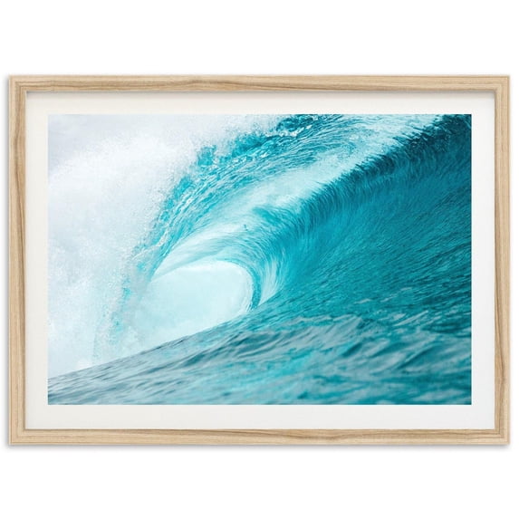 Fine Art Ocean Wave Surf Print - Blue Barrel Beach House Fine Art Photography Wall Decor Wall Art, Modern Wall Decor, 16x24 UNFRAMED