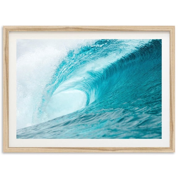 Fine Art Ocean Wave Surf Print - Blue Barrel Beach House Fine Art Photography Wall Decor Wall Art, Modern Wall Decor, 16x24 UNFRAMED