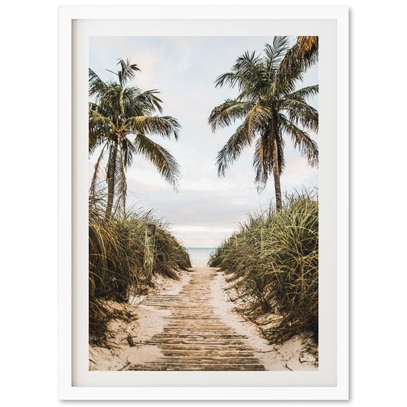 Fine Art Palm Trees Beach Print Coastal Wall Decor, Florida Beach Photography, Summer Print, Muted Coastal Grandmother Wall Decor Wall Art, Modern Wall Decor, 24x36 UNFRAMED