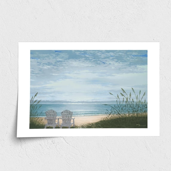 Fine Art Paper Print - Beach Chairs