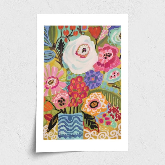 Fine Art Paper Print - Fresh Flowers In Vase II