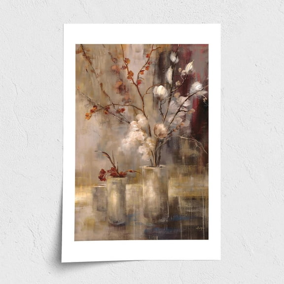 Fine Art Paper Print - Silver Floral