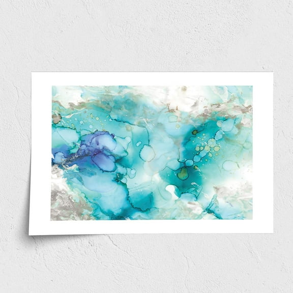 Fine Art Paper Print - Teal Marble