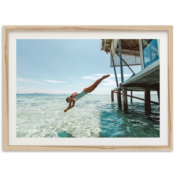 Fine Art Photography Print - Coastal Life Print, Vintage Ocean Dive Photography, Minimalist Wall Art, Beach Life Woman Beach Poster Wall Art, Modern Wall Decor, 8x12 UNFRAMED