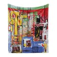 thumbnail image 1 of Fine Art Soft Flannel Fleece Throw Blanket, Cubism Style Mixed Toned Grunge Abstract Background Contemporary Painting Print, Cozy Plush for Indoor and Outdoor Use, 50" x 60", Multicolor, by Ambesonne, 1 of 6