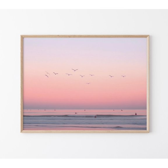 Fine Art Surf Poster Vintage San Diego Coastal Chic Decor V4, UNFRAMED Size 30x30