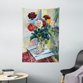 thumbnail image 1 of Fine Art Tapestry, Composition of Rose Bouquets in the Vase Porch Country House Brushstrokes Creative, Wall Hanging for Bedroom Living Room Dorm Decor, 40W X 60L Inches, Multicolor, by Ambesonne, 1 of 2