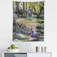 thumbnail image 1 of Fine Art Tapestry, Illustration of a Painting of a Nature Landscape Scene with a Woman in Woods, Fabric Wall Hanging Decor for Bedroom Living Room Dorm, 5 Sizes, Multicolor, by Ambesonne, 1 of 1