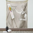 thumbnail image 1 of Fine Art Tapestry, Lady Painting onto Canvas Colorful Paint Splashes Artist Performing, Wall Hanging for Bedroom Living Room Dorm Decor, 40W X 60L Inches, Dark Eggshell Multicolor, by Ambesonne, 1 of 2