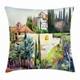 thumbnail image 1 of Fine Art Throw Pillow Cushion Cover, Tuscany Village Scenery with Cottage House Italian Countryside Trees Artsy Picture, Decorative Square Accent Pillow Case, 20 X 20 Inches, Multicolor, by Ambesonne, 1 of 2
