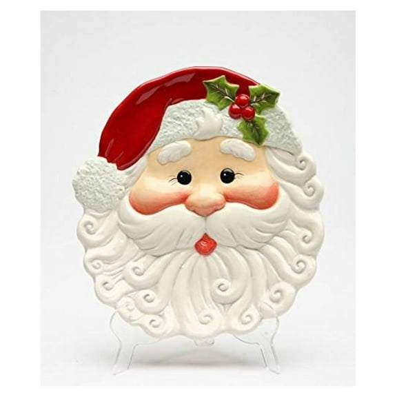 Fine Ceramic Christmas Santa Plate, 8-3/8"