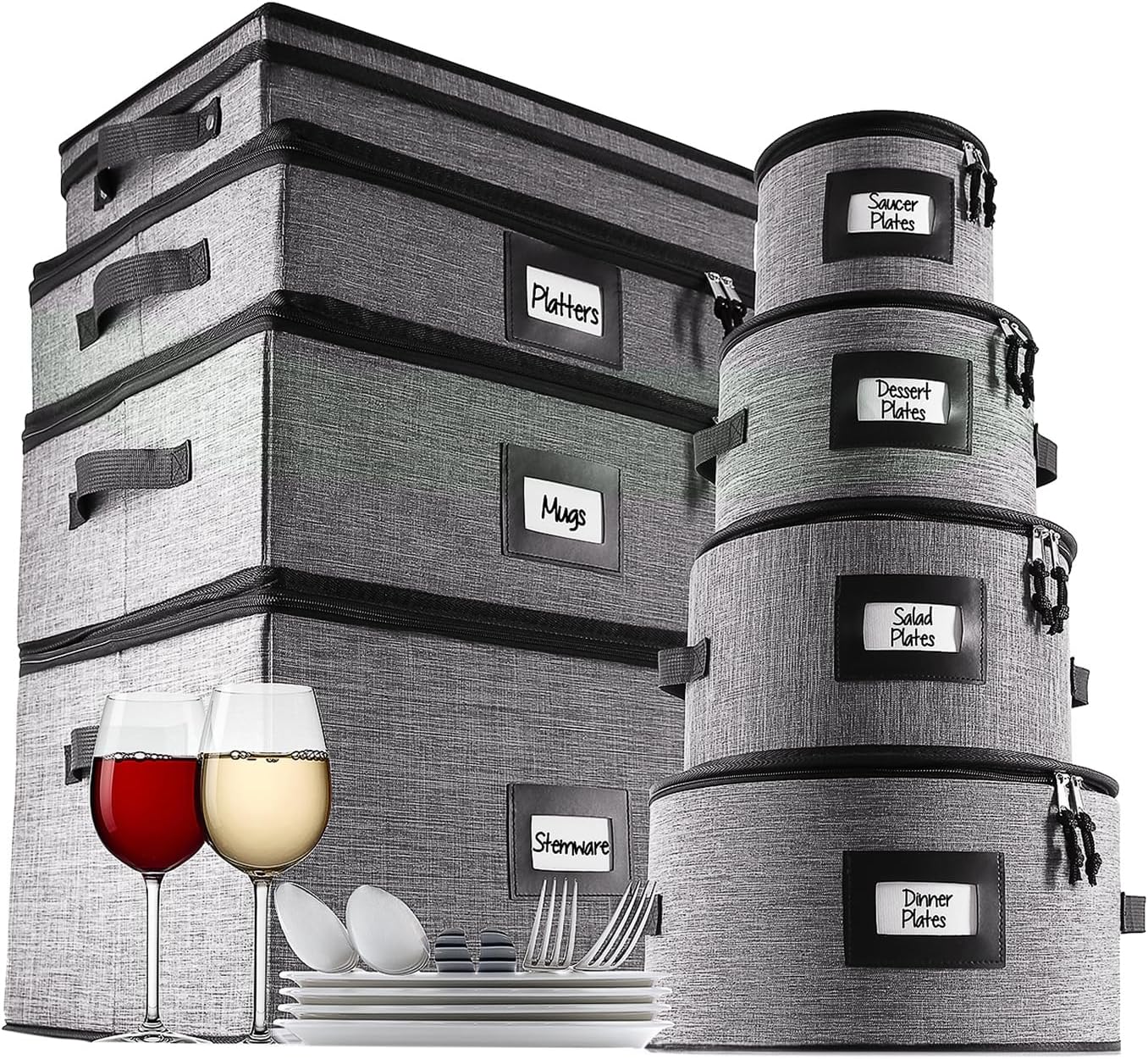 Fine China Storage Containers Hard Shell, Dish Storage Containers