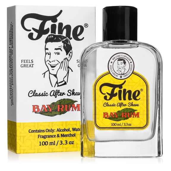 Fine Classic Men’s After Shave, Soothing and Toning After Shave for Men, Bay Rum, 100ml