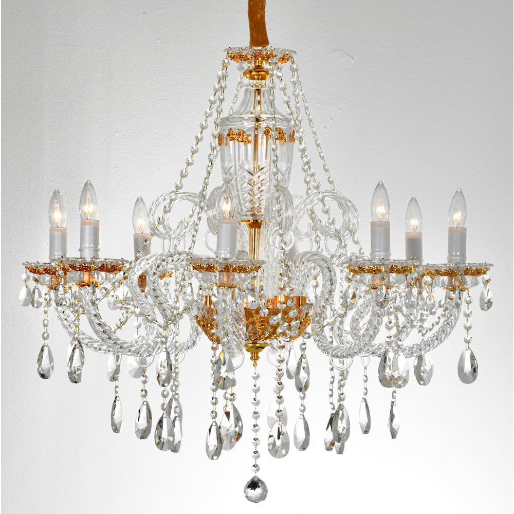 Opulent Gold and Crystal Tiered Empire Chandelier