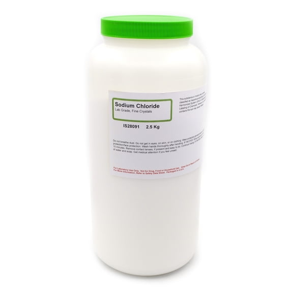Fine Crystalline Laboratory-Grade Sodium Chloride, 2.5kg - The Curated Chemical Collection