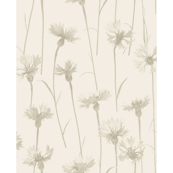 Fine Dcor Dalia Beige Cornflower Wallpaper