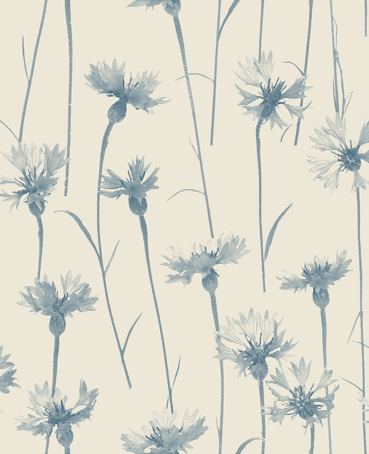 Fine Décor Dalia Blue Cornflower Wallpaper, 20.5-in by 33-ft, 56.38 sq. ft.
