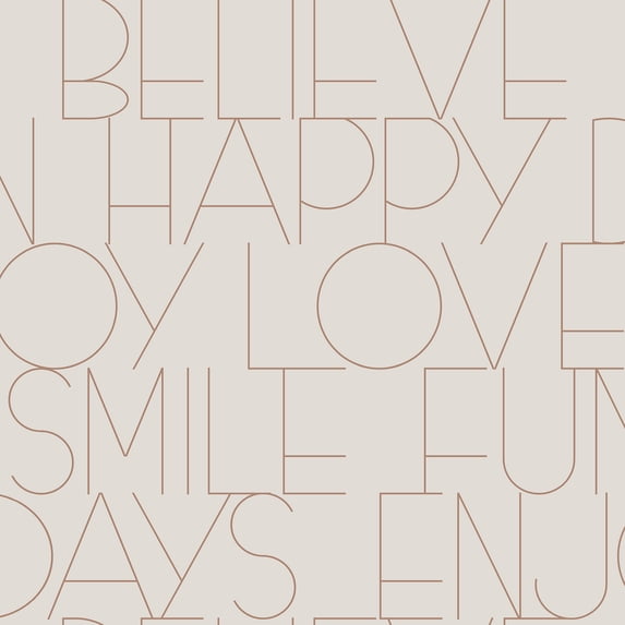 Fine Décor Oslo Rose Gold Positive Text Wallpaper