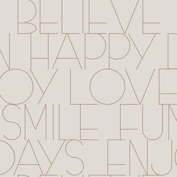 Fine Dcor Oslo Rose Gold Positive Text Wallpaper