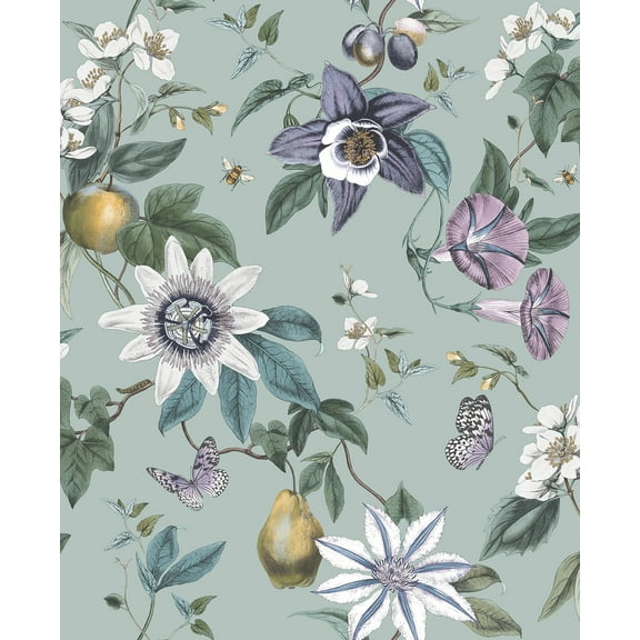 Fine Dcor Sierra Sage Floral Wallpaper, 20.5-in by 33-ft, 56.38 sq. ft.