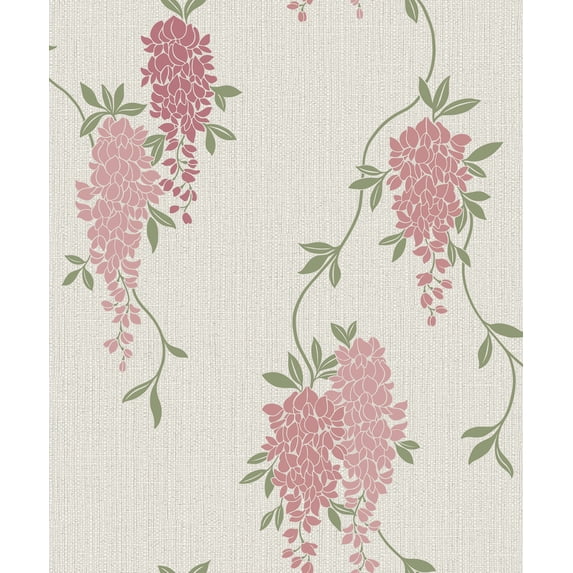 Fine Decor Aisla Pink Wisteria Wallpaper