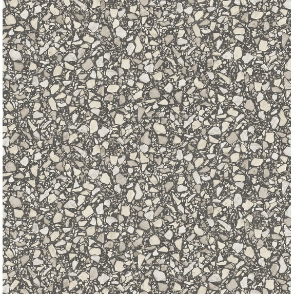 Fine Decor Aldrich Black Terrazzo Unpasted Nonwoven Wallpaper, 20.5-in by 33-ft, 56.4 sq. ft.