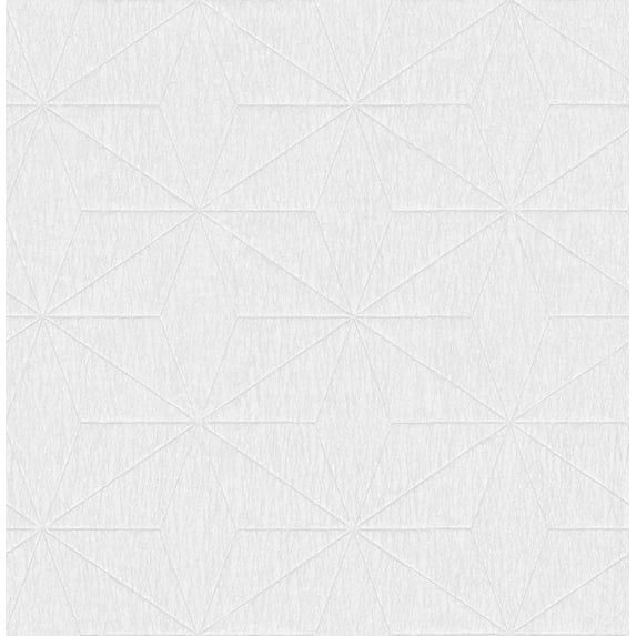 Fine Decor Bernice White Geometric Wallpaper, 20.5-in by 33-ft, 56.4 sq. ft