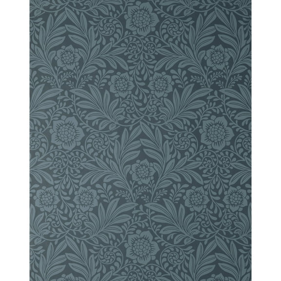 Fine Decor Camille Navy Damask Wallpaper, 20.5-in by 33-ft