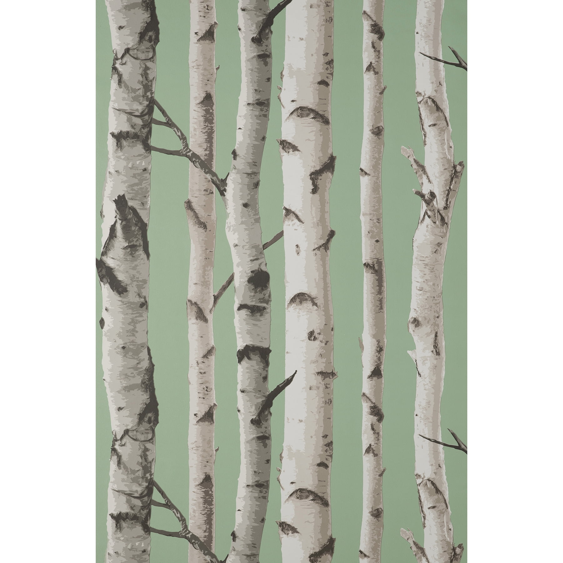 Fine Decor Chester Sage Birch Trees Wallpaper, 20.5-in by 33-ft