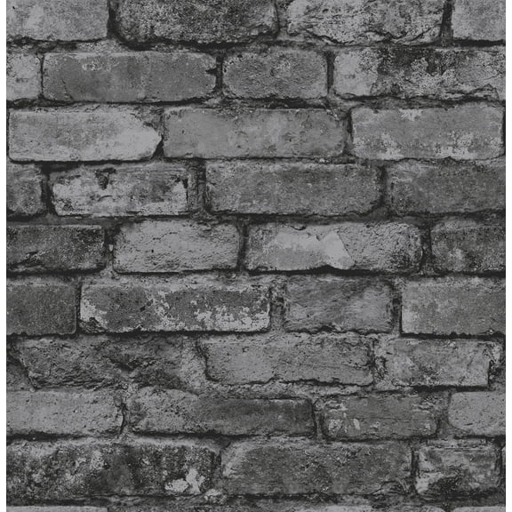 Fine Decor Davis Charcoal Rustic Brick Wallpaper